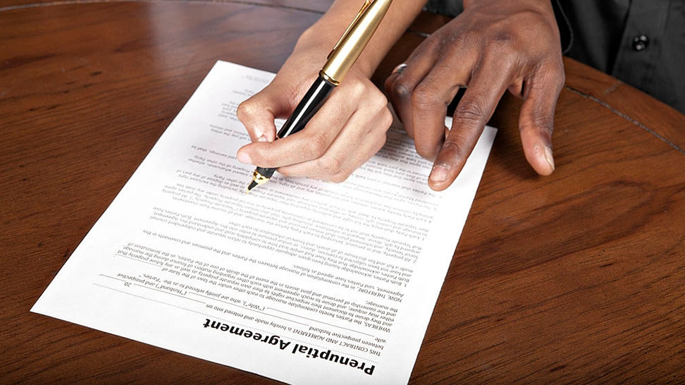 prenup agreement signed by a couple