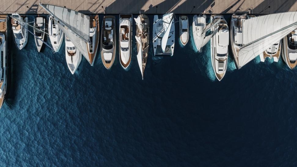 docked yatchs