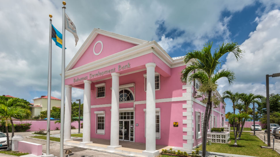 pink building of bahamas development bank